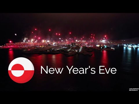 New Year&#039;s Eve 2020 - Nuuk Greenland 4K Drone Video