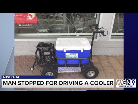 Man stopped for driving a cooler