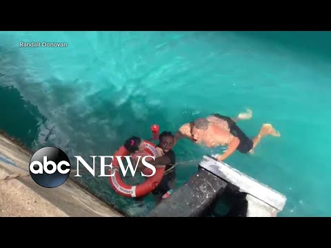 Strangers save woman whose wheelchair rolled off cruise ship l ABC News