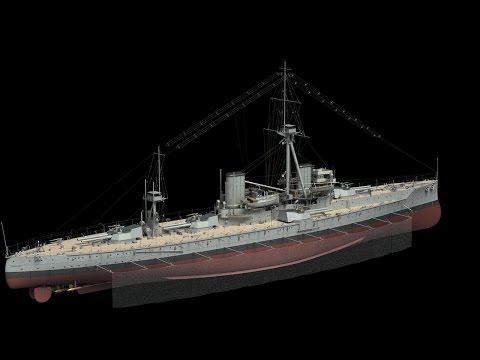 Battleship HMS Dreadnought in 3D