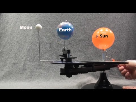 Phases of moon explained using an orrery