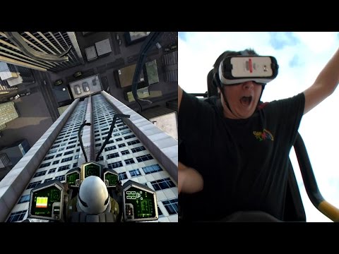 Dare Devil Dive Virtual Reality Roller Coaster POV New Revolution Six Flags Over Georgia