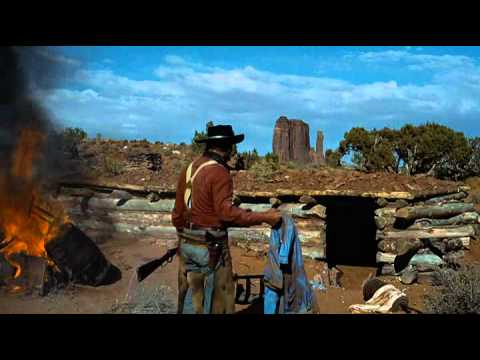 The Searchers: John Wayne returns to his family&#039;s homestead.