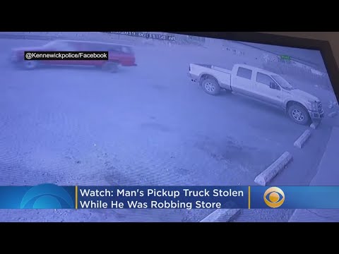 WATCH: Man’s Pickup Truck Stolen While He Allegedly Robbed Store Across Street