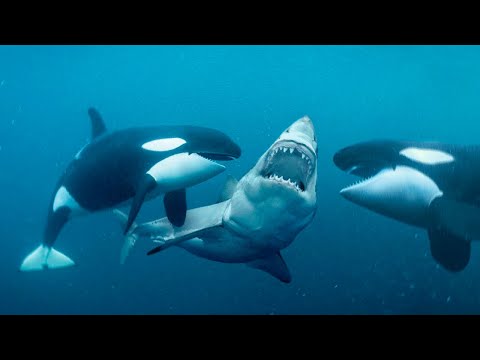 orca eating great white shark