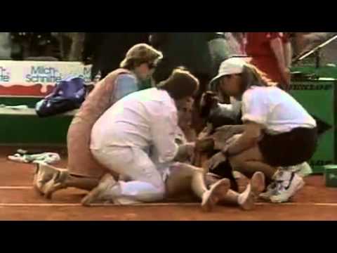 Monica Seles stabbing tennis