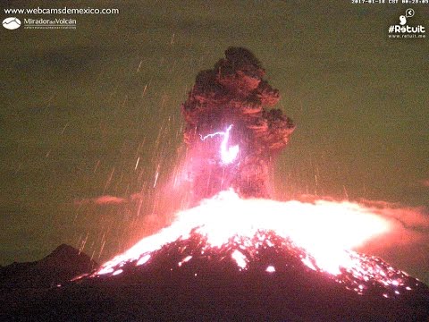 Volcán de Colima 18 de enero 2017 con audio