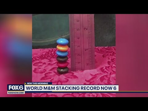 Man stacks M&amp;M candies, breaks Guinness World Record | FOX6 News Milwaukee