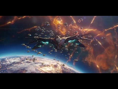 Guardians of the Galaxy Vol. 2 - Sovereign Fleet Chasing Thief