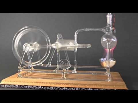 Working Model of Stephenson&#039;s STEAM ENGINE made of GLASS ! Rare!