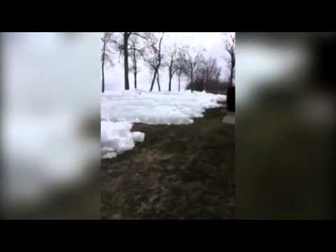 Raw: Ice Wave Comes Ashore in Minnesota