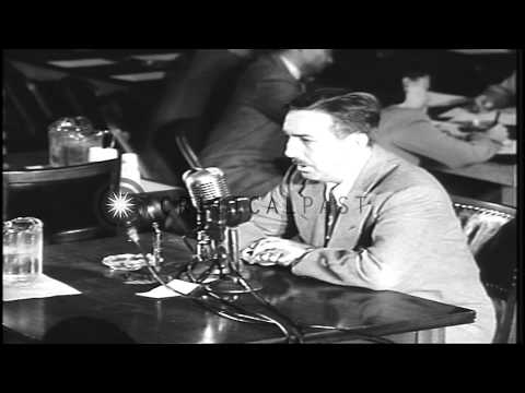 Walt Disney Studios owner Walt Disney testifies against communism at hearings of ...HD Stock Footage