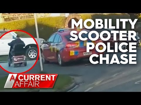 Mobility scooter in slow motion police chase | A Current Affair