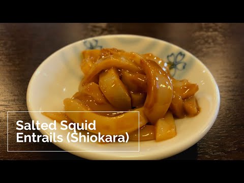 Japanese chef makes a Salted Squid entrails(Squid Shiokara)