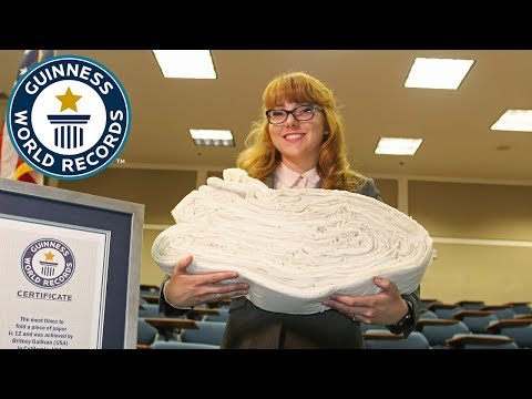 Britney Gallivan: How many times can YOU fold a piece of paper? - Guinness World Records