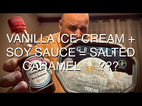 🇺🇸/🇬🇧 Amazing! Vanilla ice cream + soy sauce truly DOES taste like SALTED CARAMEL ice cream!