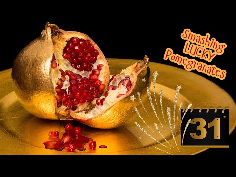 Smashing NEW YEARS’ EVE pomegranates: New Years’ Eve Traditions for LUCK and prosperity #nye #smash