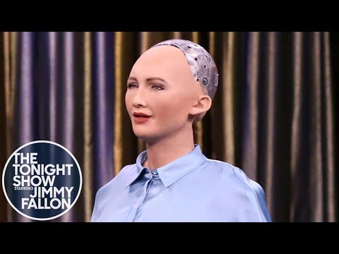 Tonight Showbotics: Jimmy Meets Sophia the Human-Like Robot