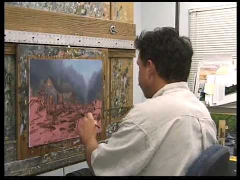 Twilight Cottage - Thomas Kinkade Paints in his Studio