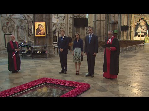 Prince Harry hosts King Felipe VI of Spain at Westminster Abbey