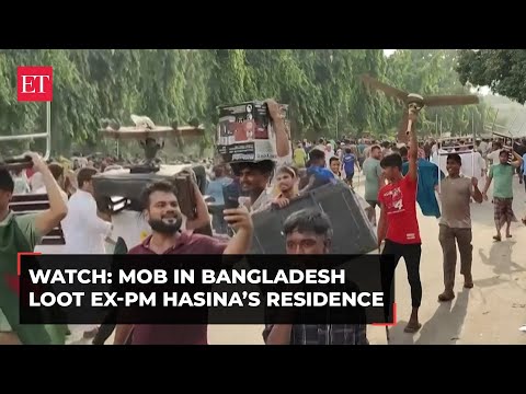 Chicken to chairs…; watch visuals of Bangladeshi mob looting Ex-PM Sheikh Hasina’s residence