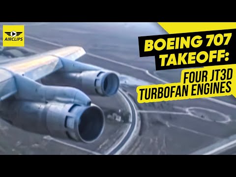 MUST HEAR!!! Boeing 707 Takeoff: Four JT3D turbofan engines giving their best &amp; loudest! [AirClips]