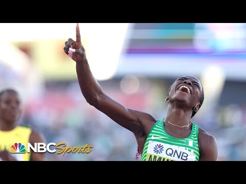 12.06!!! Amusan wins 100 hurdles World Title with preposterous wind-aided time | NBC Sports