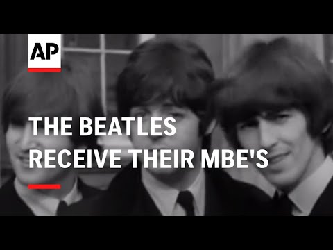 The Beatles Receive their MBE&#039;s - Beatlemania scenes!