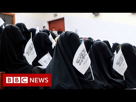 Afghan women protest Taliban dress code - BBC News