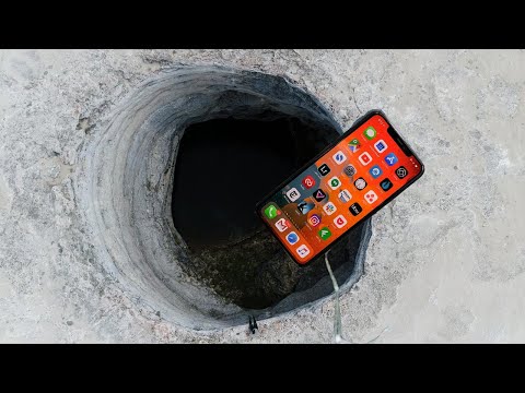 Dropping an iPhone 11 Pro Down Deep Hot Cauldron Hole - What&#039;s in There?