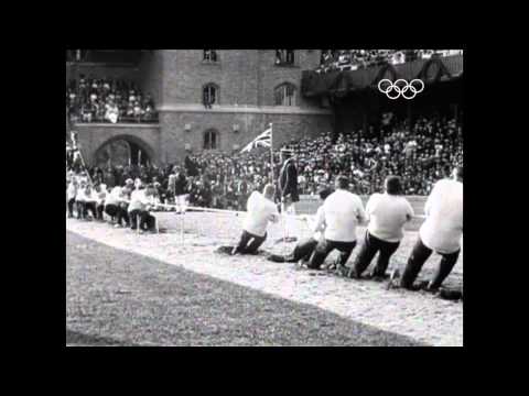 Olympic Tug Of War - Great Britain Defeat Sweden | Stockholm 1912 Olympics