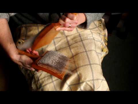 Hand carding wool