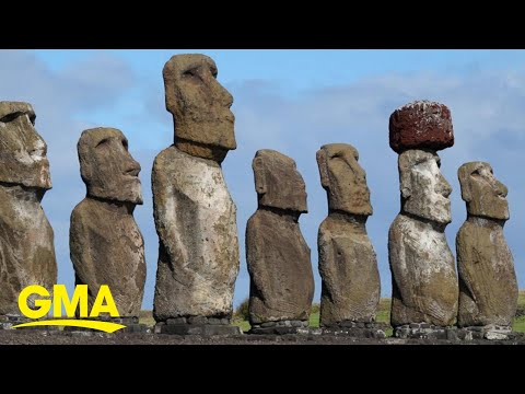 New Moai statue found on Easter Island in evaporating lake l GMA