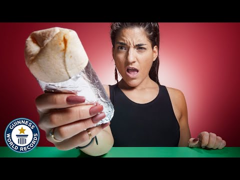 Fastest time to eat a burrito! - Guinness World Records