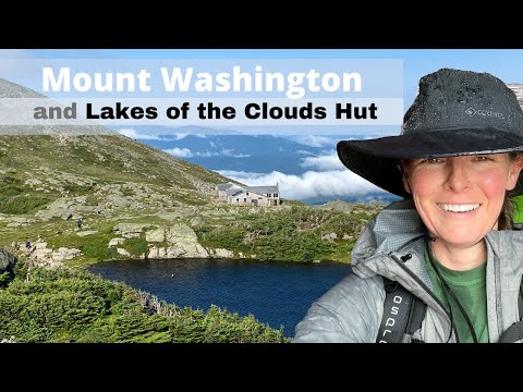 Mount Washington and Lakes of the Clouds Hut in the White Mountains of NH
