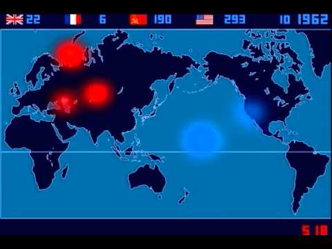 A Time-Lapse Map of Every Nuclear Explosion Since 1945 - by Isao Hashimoto
