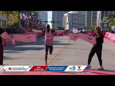 WATCH: Jacob Kiplimo wins men&#039;s elite race at 2025 Chicago Marathon