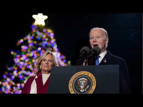 Happening Now: Biden attends final White House tree lighting ceremony as president