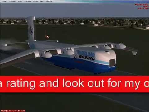 Boeing &quot;Pelican&quot; concept aircraft TO and Landing Heathrow