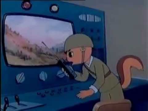 Ultra-violent scene from children&#039;s cartoon: Squirrel and Hedgehog.