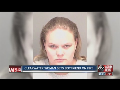 clearwater woman sets roommate on fire