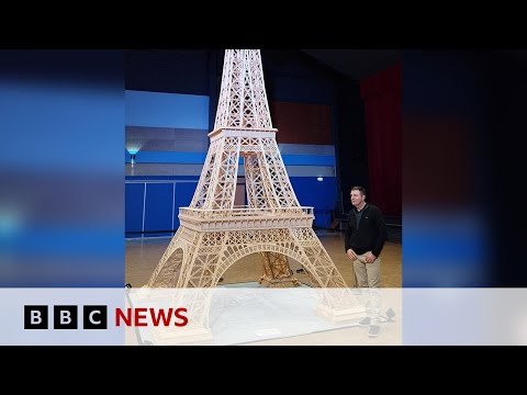 Matchstick Eiffel Tower given world record after ruling U-turn | BBC News