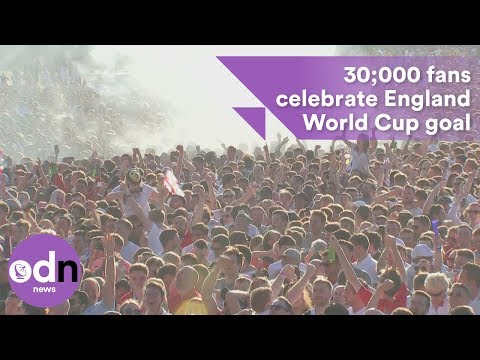 30,000 fans in Hyde Park celebrate England goal in World Cup semi-final