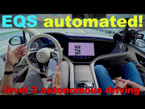 Level 3 Autonomous Driving with the Mercedes EQS ! Self-Driving EV test