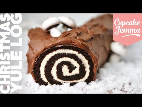 Christmas Chocolate Yule Log Recipe | Cupcake Jemma