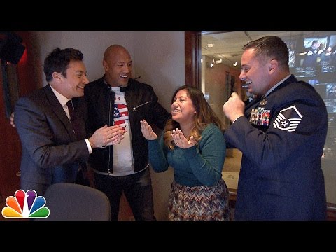 Jimmy and Dwayne Johnson Surprise &#039;Tonight Show&#039; Staffer with Military Homecoming