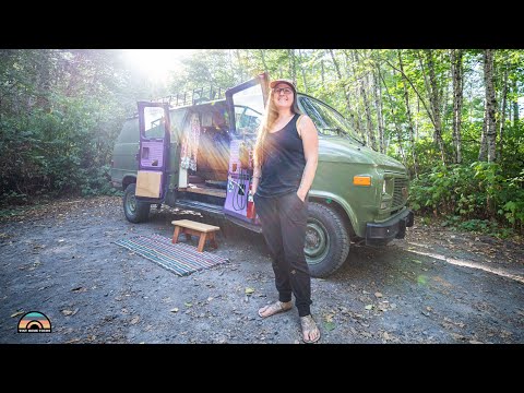 Inspiring Solo Female in Eclectic DIY Camper Van - 8 Years of Nomad Life