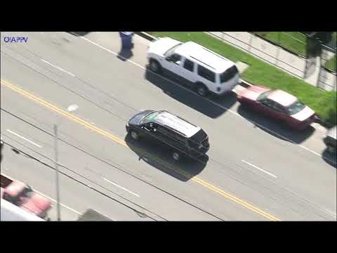 Los Angeles Police Chase DUI Suspect In Minivan - March 26, 2020
