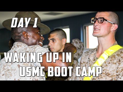 USMC Boot Camp Day 1 - Waking Up in Marine Corps Boot Camp