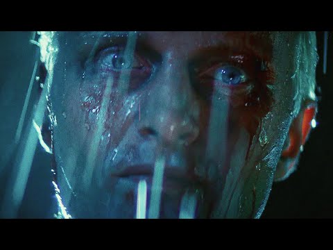 Blade Runner 1982 final scene. Tears in rain, speech by Roy Batty Rutger Hauer,